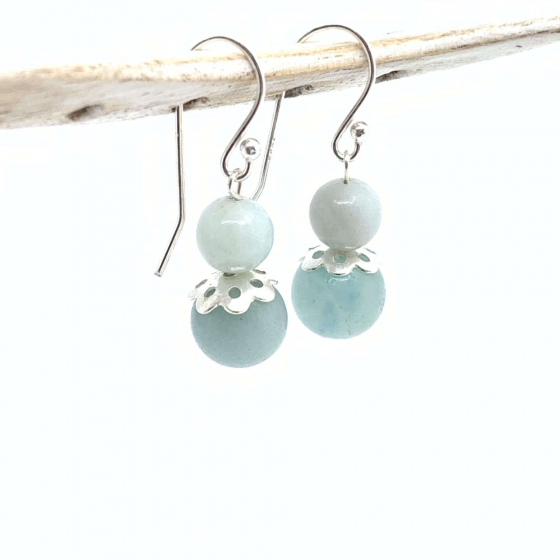 Boucles d'oreilles Amazonite et argent 925