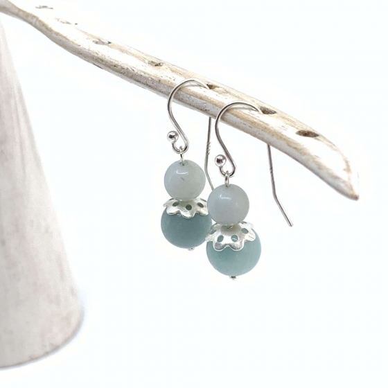 Boucles d'oreilles Amazonite et argent 925