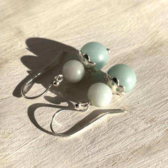 Boucles d'oreilles Amazonite et argent 925