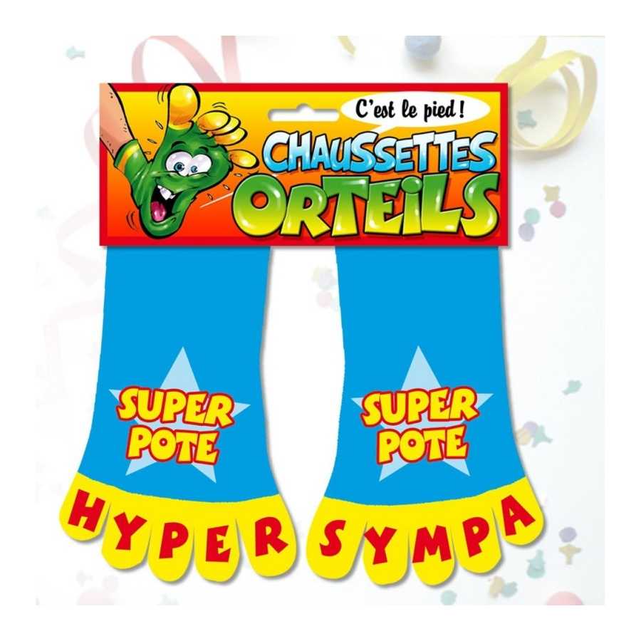 Chaussettes orteils "Super pote", cadeau anniversaire, Fribourg, boutique suisse
